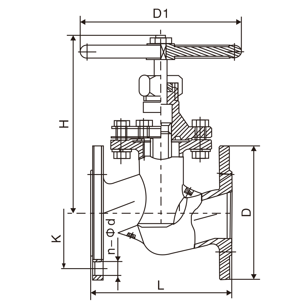 黃銅(tóng)法蘭截止閥(fá)(圖1)