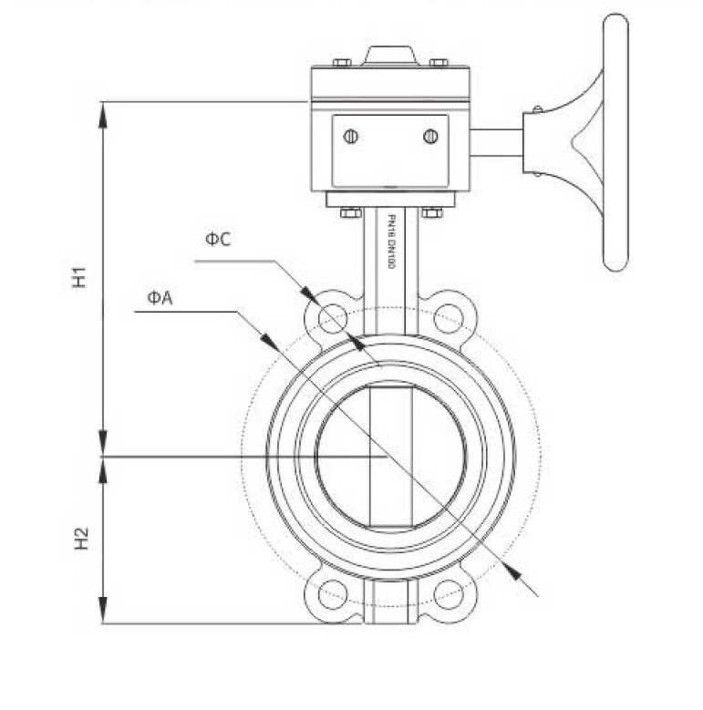 蝸(wo)輪消防(fáng)信号對(duì)夾蝶閥(fá)(圖1)